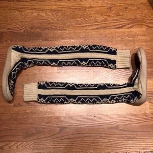 Gypsyz Knit Boots Navy Tan